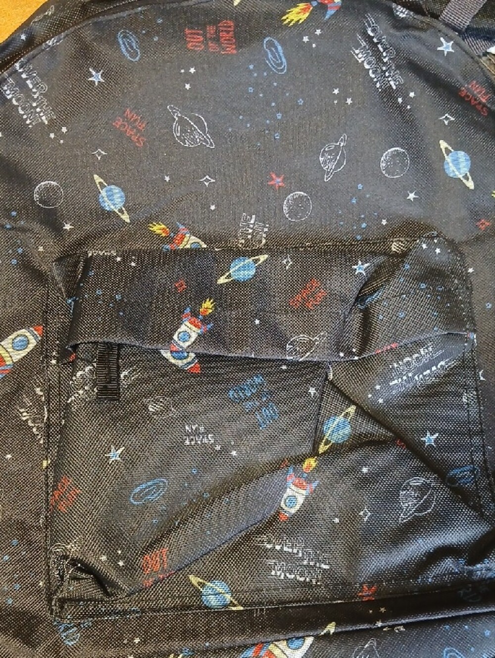 Unbranded Black Space Rocket Print Backpack - Picture 3 of 3